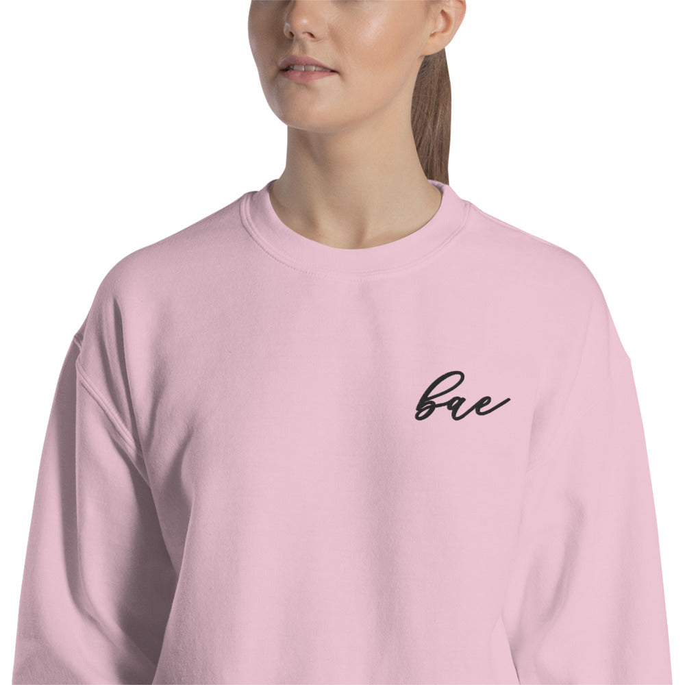 sample sale: original bae embroidered crewneck sweatshirt